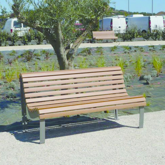 Banc en acier et bois reconstitué | Paseo Banc Ecoteck