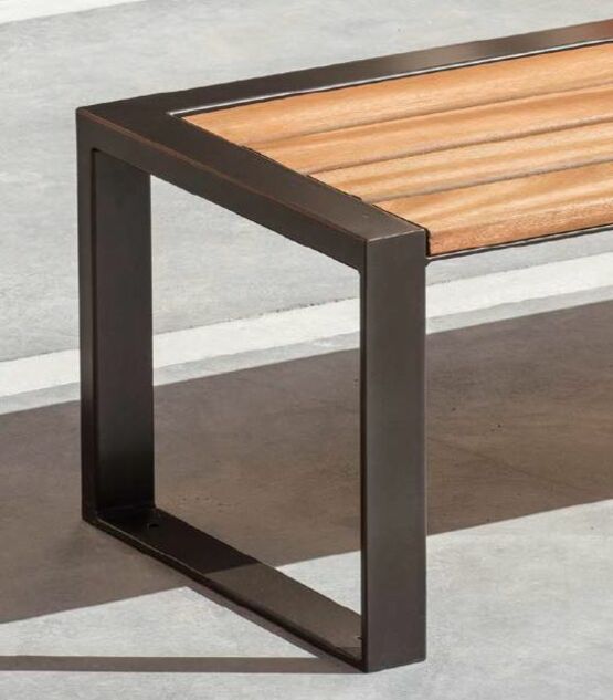 Banc en acier et en bois sans dossier | Bonn - produit présenté par AREA