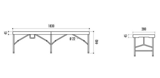 Banc pliant Segovilla - produit présenté par NORMEQUIP