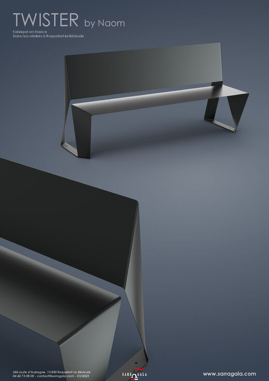  Banc pour aménagement urbain | TWISTER BY NAOM - Banc public