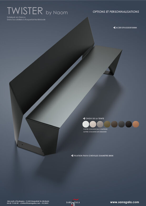 Banc pour aménagement urbain | TWISTER BY NAOM - produit présenté par SARRAGALA