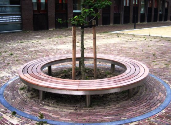  Banc public design courbe sans dossier | Tree seat - Banc public