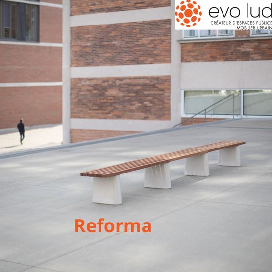  Banc public en béton et bois | REFORMA - EVO LUD