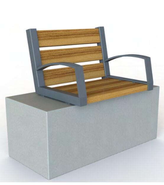  Banc sur muret | Epure Banc Norm en acier et bois - SEMCO