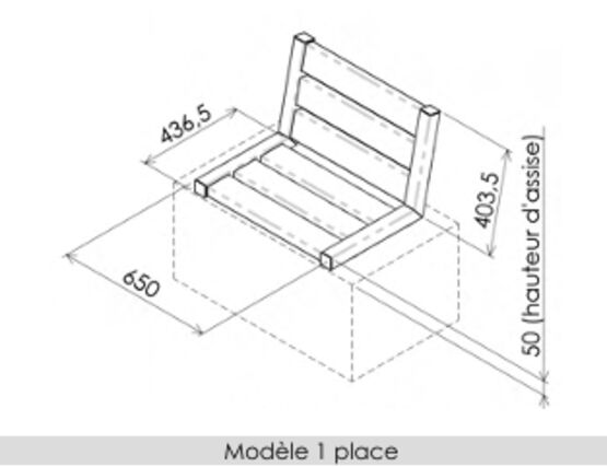  Banc sur muret | Epure Banc Norm en acier et bois - Banc public