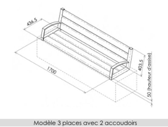 Banc sur muret | Epure Banc Norm en acier et bois - produit présenté par SEMCO