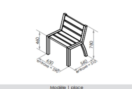  Banc urbain | Banc Artimon en acier inoxydable et bois - SEMCO