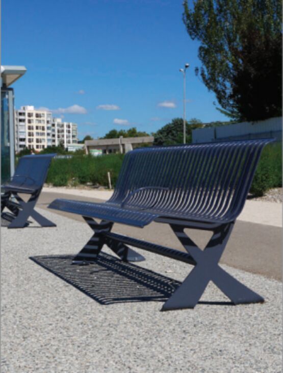 Banc urbain | Banc Ecolor en acier thermolaqué