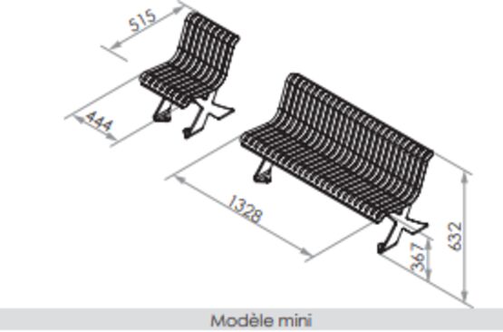  Banc urbain | Banc Ecolor en acier thermolaqué - SEMCO