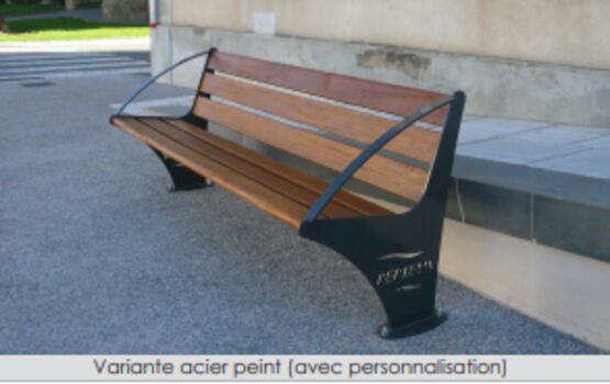 Banc urbain | Banc Goélette en acier inoxydable et bois - SEMCO