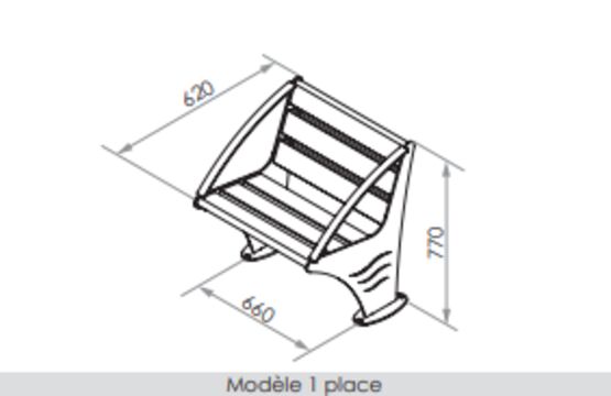  Banc urbain | Banc Goélette en acier inoxydable et bois - Banc public