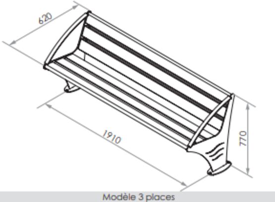 Banc urbain | Banc Goélette en acier inoxydable et bois - produit présenté par SEMCO