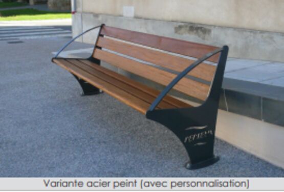  Banc urbain | Banc Goélette en acier inoxydable et bois pour espaces extérieurs - SEMCO