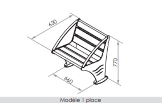  Banc urbain | Banc Goélette en acier inoxydable et bois pour espaces extérieurs - Banc public