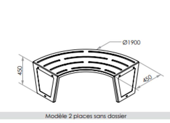  Banc urbain | Banc Pi en acier découpé laser pour aménagement extérieur - SEMCO