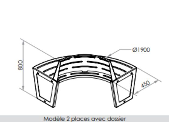  Banc urbain | Banc Pi en acier découpé laser pour aménagement extérieur - Banc public