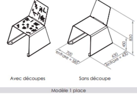  Banc urbain | Banc Pixel en acier thermolaqué - SEMCO