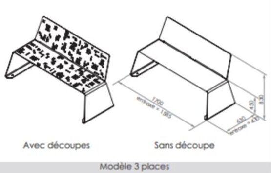  Banc urbain | Banc Pixel en acier thermolaqué - Banc public