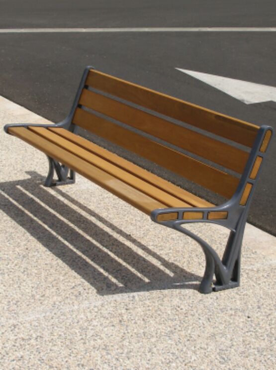 Banc urbain | Banc Rayon de Soleil en fonte GS et bois