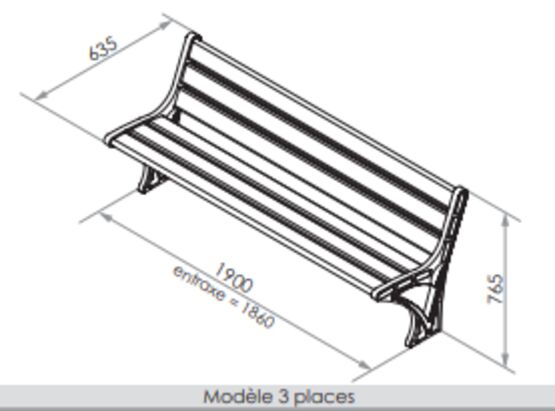  Banc urbain | Banc Rayon de Soleil en fonte GS et bois - Banc public