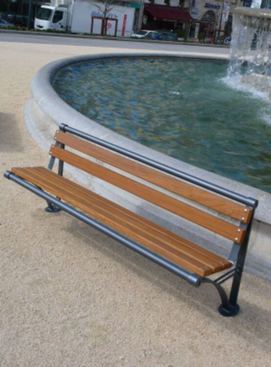 Banc urbain | Banc Vallon en acier et bois