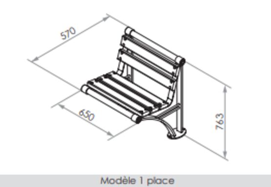  Banc urbain | Banc Vallon en acier et bois - SEMCO