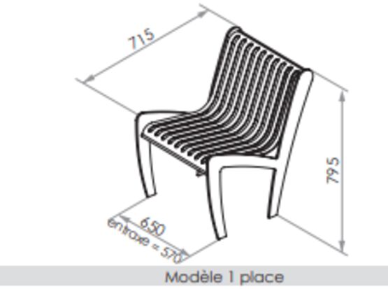  Banc urbain | Campus en acier thermolaqué - SEMCO