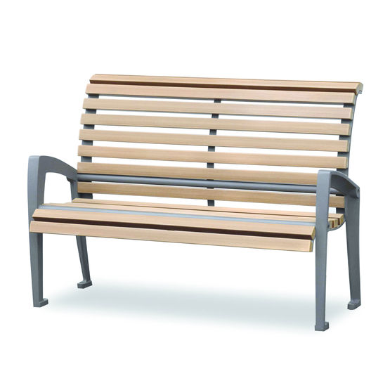 Banc urbain deux places en bois composite | Picadilly Banc Ecoteck