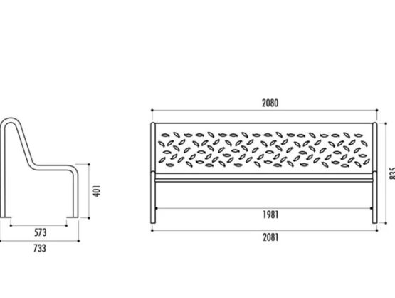  Banc urbain en acier Tubular - NORMEQUIP