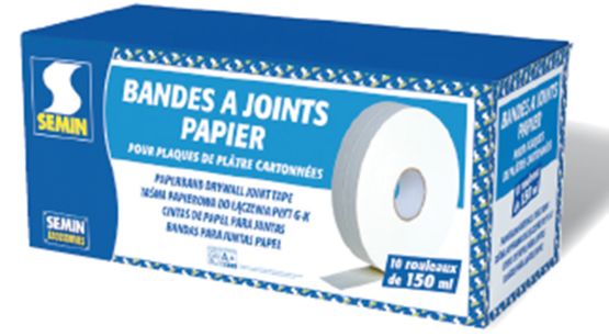 Bande à joint papier pour jointoiement des plaques de plâtre 150ml - Plâtre et compléments pour enduits
