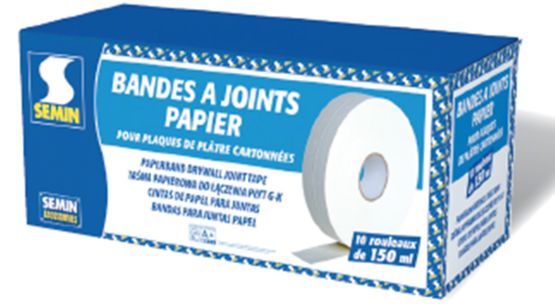  Bande à joint papier pour jointoiement des plaques de plâtre 150ml - Plâtre et compléments pour enduits