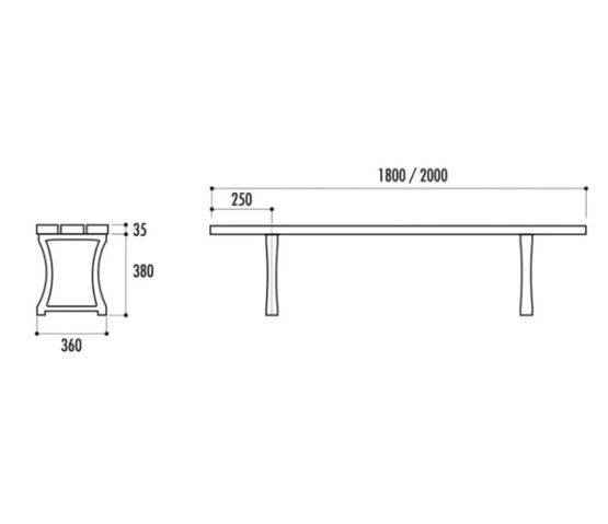  Banquette de ville en bois exotique Pampelune - NORMEQUIP
