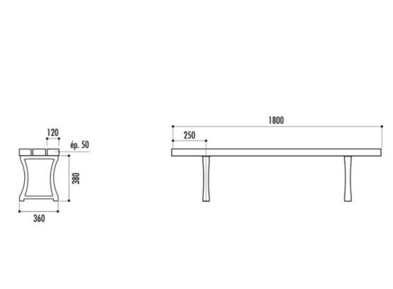  Banquette de ville en plastique recyclé Galway - NORMEQUIP