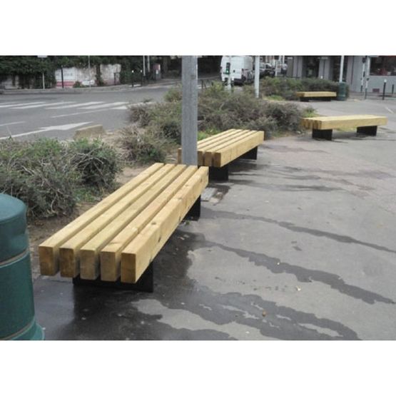  Banquette en bois pin traité et acier pour agencements urbains | Kastel  - METROPOLE EQUIPEMENTS SAS
