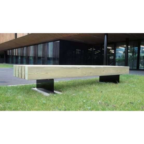 Banquette en bois pin traité et acier pour agencements urbains | Kastel  - produit présenté par METROPOLE EQUIPEMENTS SAS