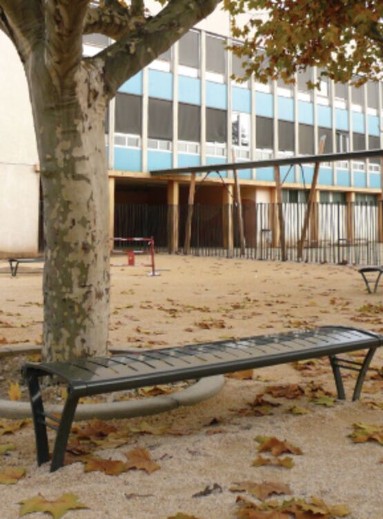 Banquette urbaine | Banquette Amande en acier thermolaqué