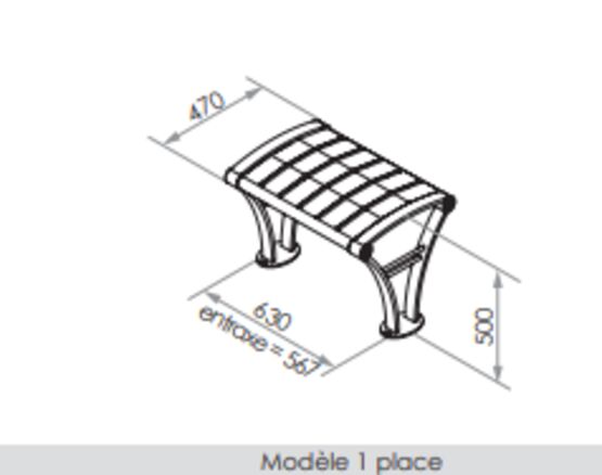  Banquette urbaine | Banquette Amande en acier thermolaqué - SEMCO