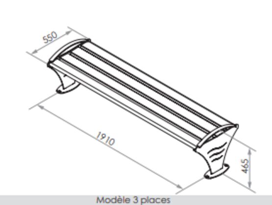  Banquette urbaine | Banquette Goélette en acier inoxydable et bois pour aménagement extérieur - Banc public