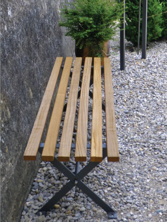 Banquette urbaine | Banquette Horizon en acier et bois