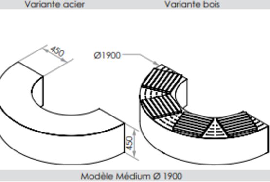  Banquette urbaine | Banquette Pi en acier découpé laser avec assise personnalisable - SEMCO