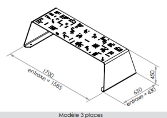 Banquette urbaine | Banquette Pixel en acier thermolaqué - produit présenté par SEMCO