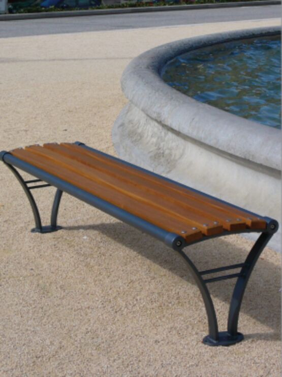Banquette urbaine | Banquette Vallon en acier et bois
