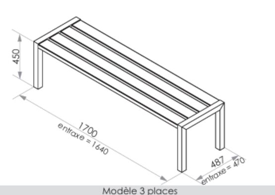  Banquette urbaine | Epure Banquette Norm en acier et bois - Banc public