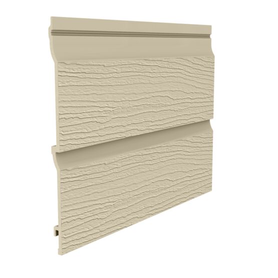 Bardage PVC Cellulaire | DURASID® ORIGINAL Clin Double 333 mm Gros Veinage RAL 1015 Sable