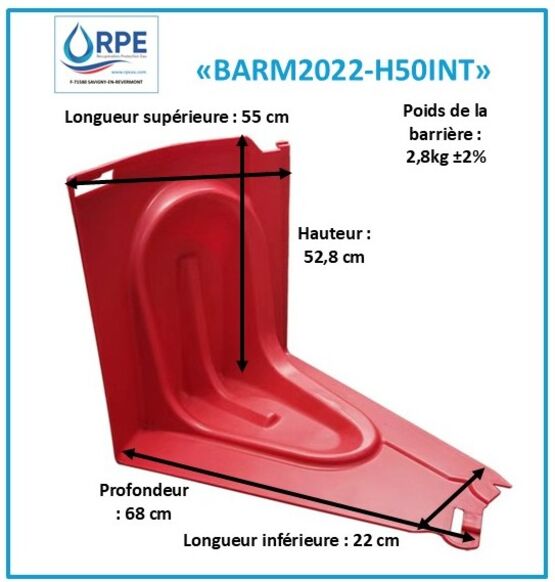 BARRAGE ANTI-INONDATION RIGIDE ET MOBILE BARM2022 - produit présenté par RPE SAS -SAVIGNY-EN-REVERMONT (SAÔNE ET LOIRE)