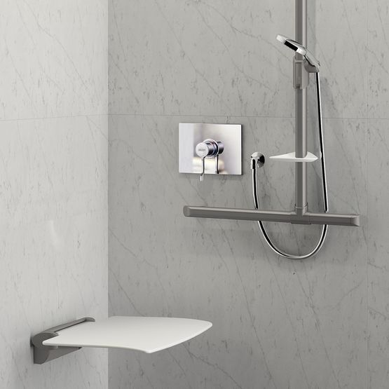 Gamme design Be-Line : Barres d'appui et sièges de douche design –  Batiproduits