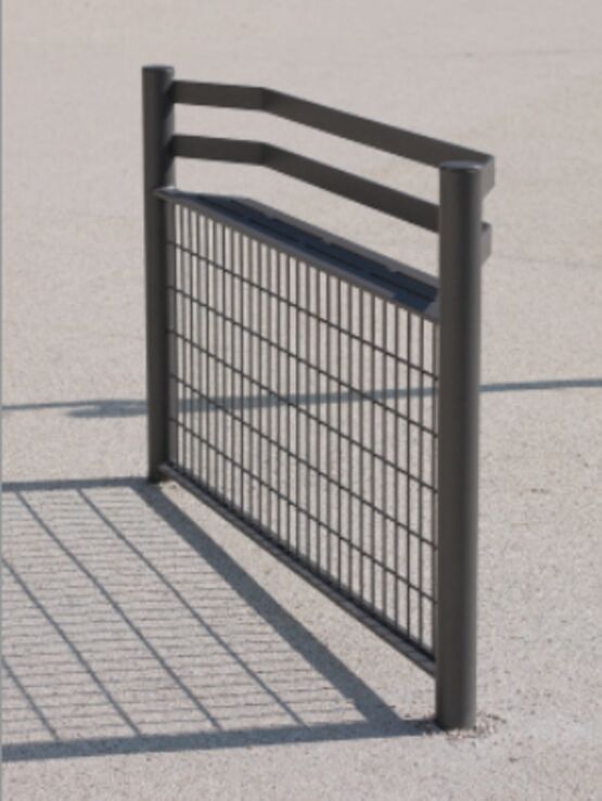 Barrière assis-debout | Campus en acier thermolaqué avec grille intégrée