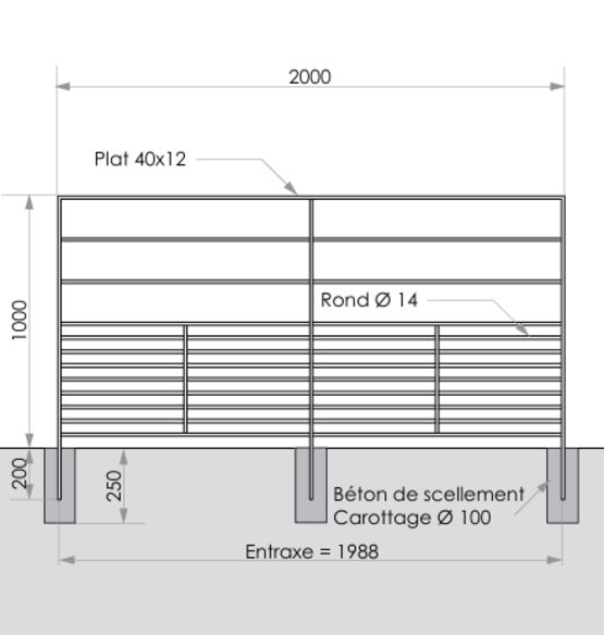  Barrière de sécurité urbaine | Epure Barrière Sécurisée Norm en acier - SEMCO