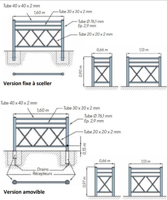  Barrière de ville | Barrière de ville fixe ou amovible en acier - SEMCO