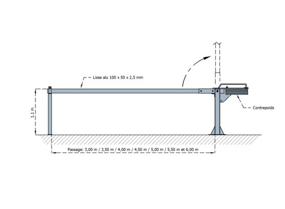  Barrière levante | Barrière à contrepoids à barillet avec double système de déverrouillage - SEMCO